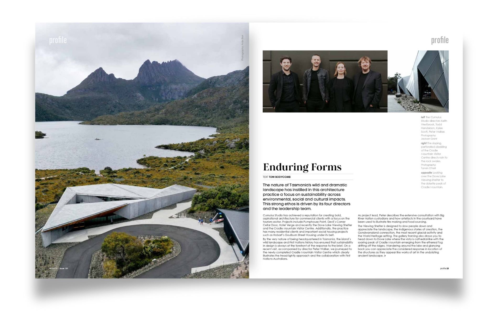 Green Magazine issue 101 opened to the article page