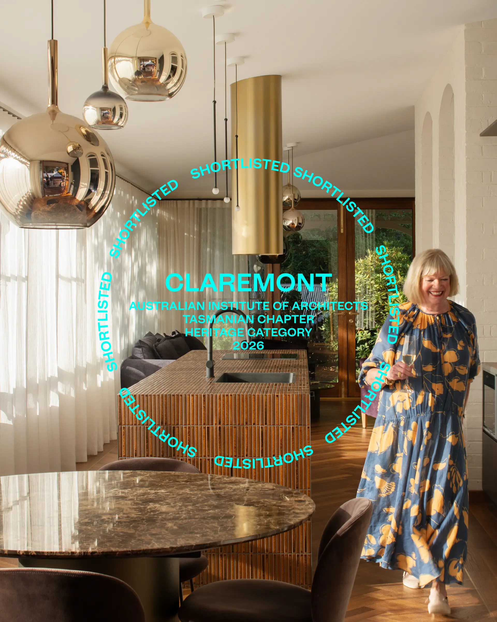 Claremont, an 1843 heritage-listed home in East Launceston, has been shortlisted in the Heritage category of the Australian Institute of Architects 2026 Tasmanian Chapter Awards.