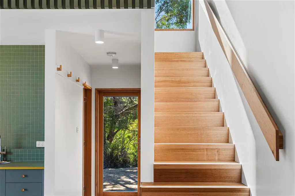 a timber staircase