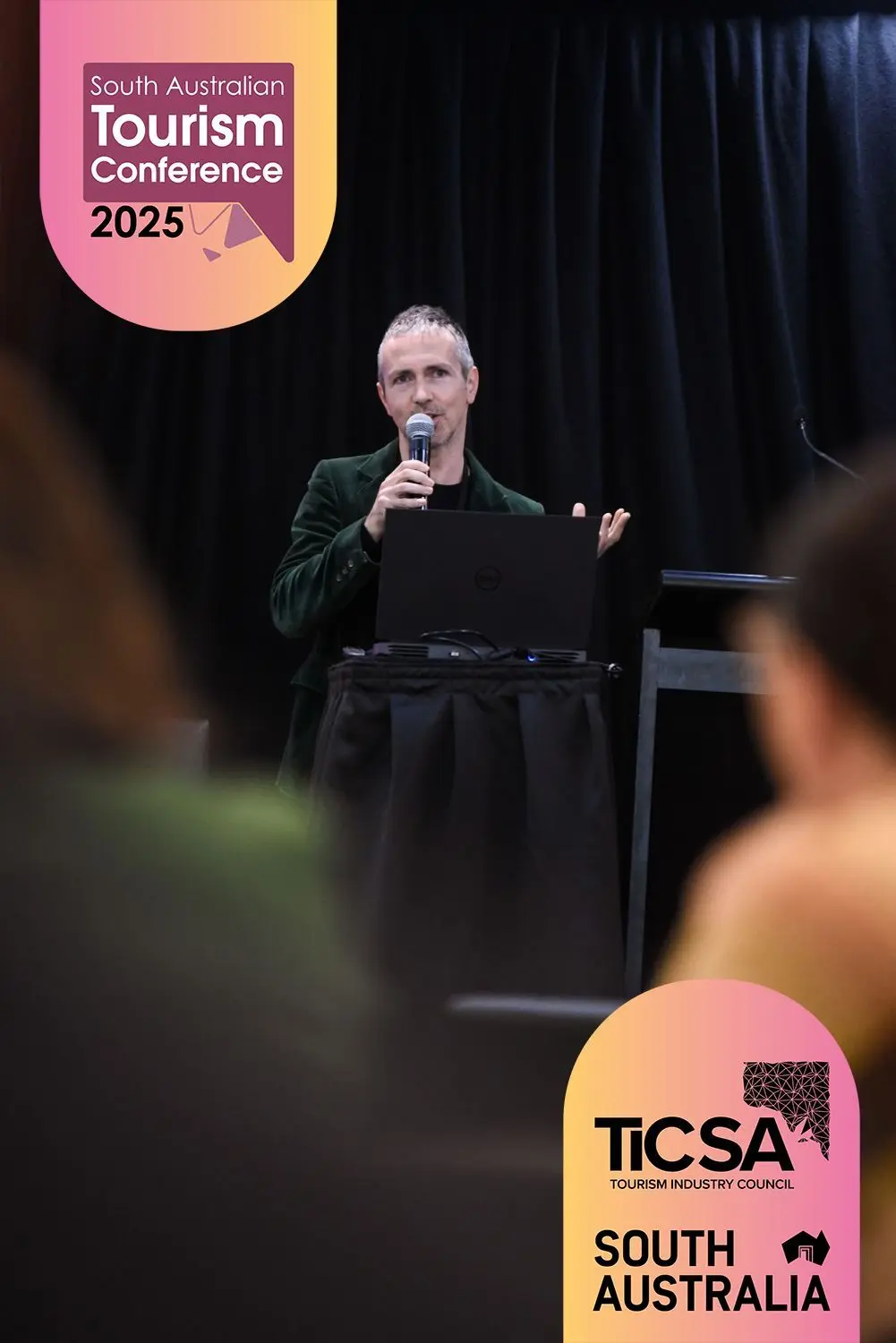 Jet O'Rourke speaking at the South Australian Tourism Conference.