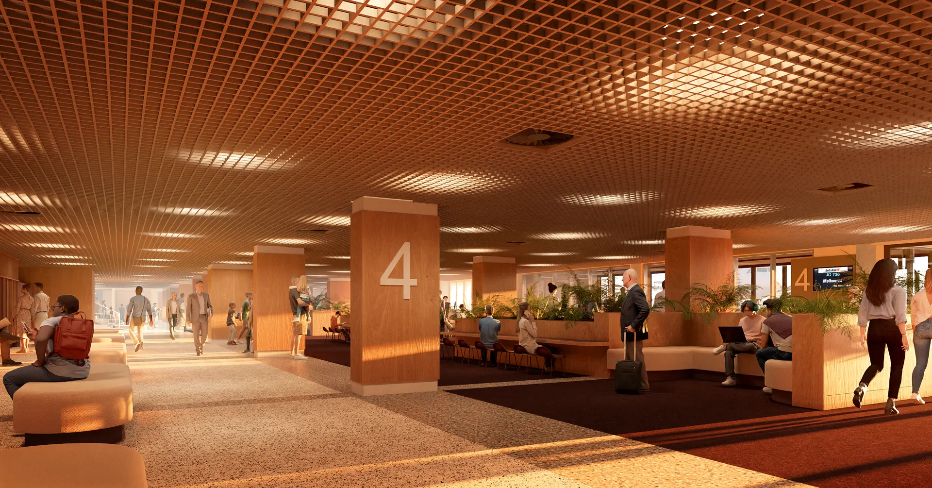 Launceston Airport, departures hall, airport expansion, Tasmania, Cumulus, architecture, masterplan, regional airport