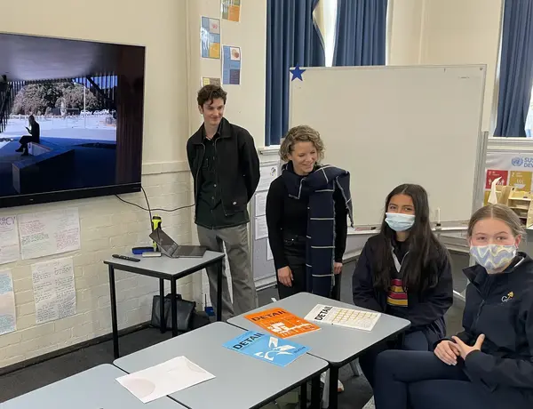 Ned and Ronja present architecture pathways at GYC Careers Week