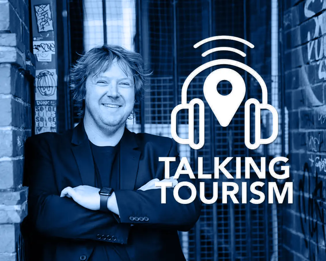A portrait of Peter Walker promoting the Talking Tourism Podcast