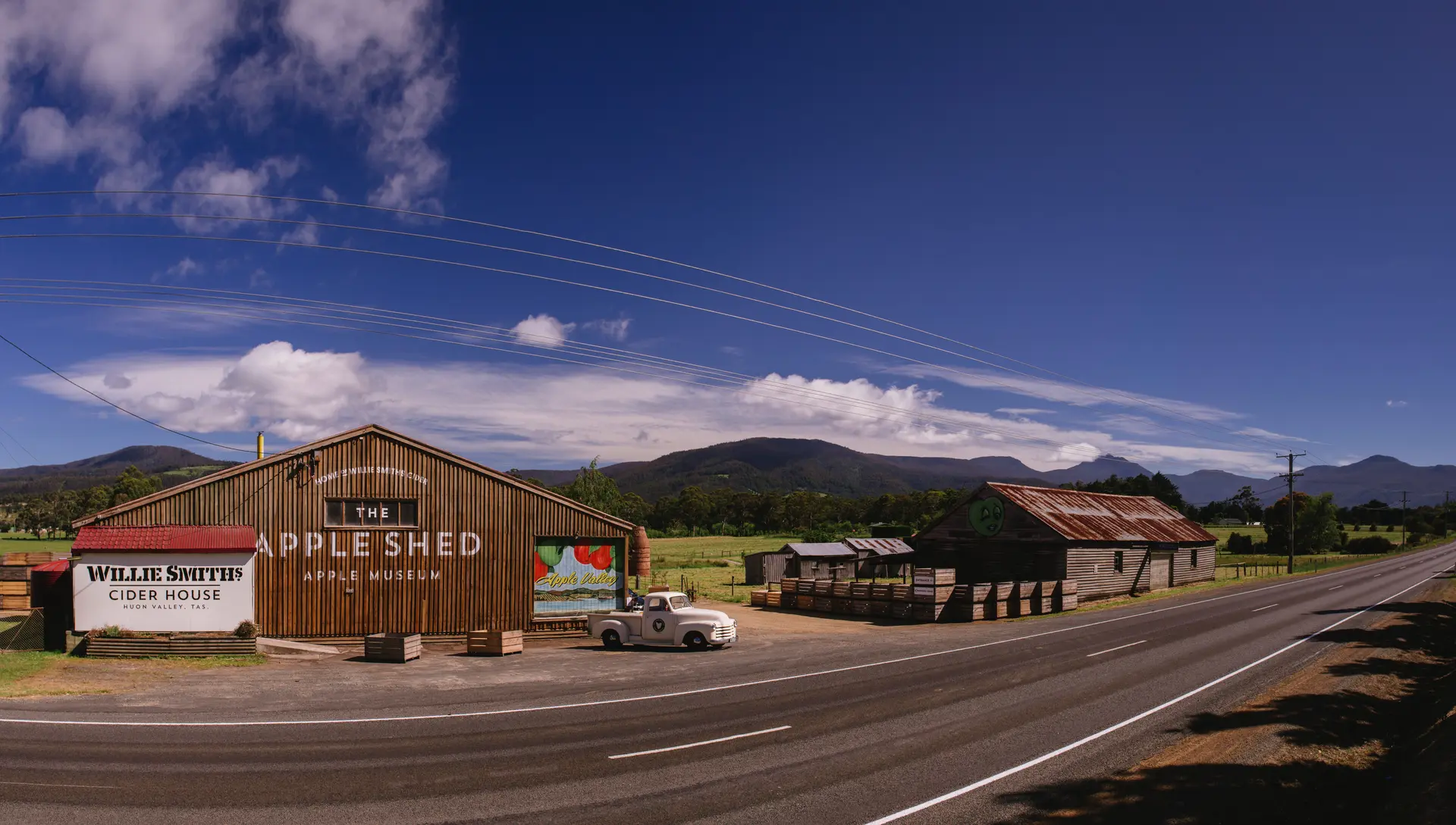apple shed viewed from across the road