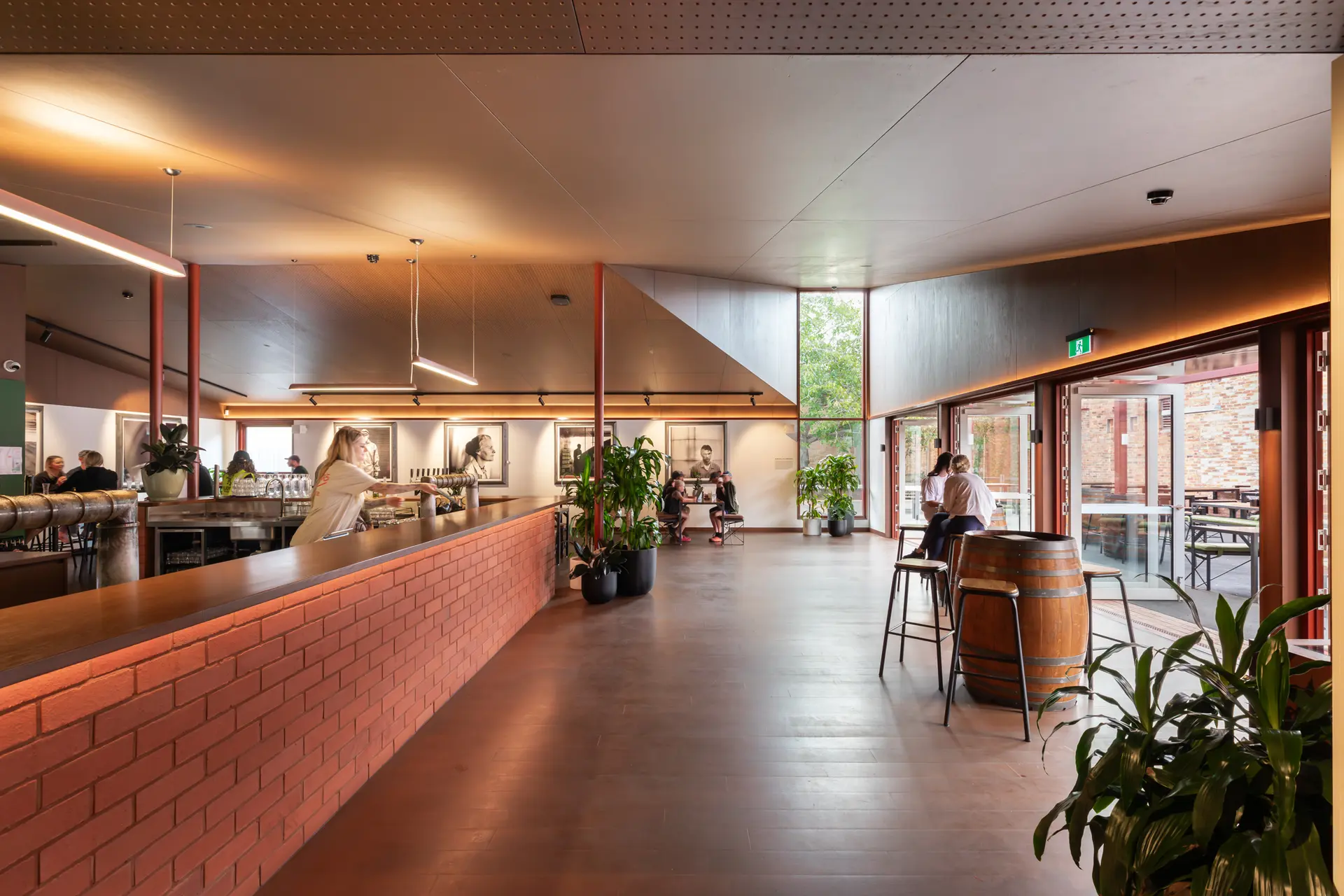 View across the brewhouse interior.