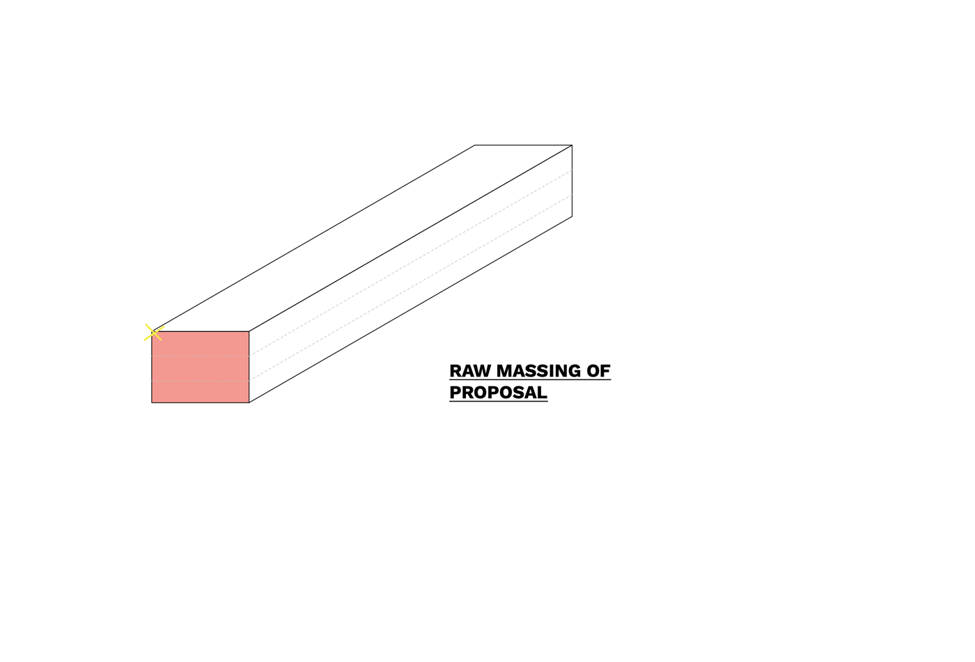Animated diagram that explains the key design moves Raw Massing, Reduce Height, Break Up Bulk and Scale, Apply Neighbouring Roof Form Interpretation, Introduce Openings and Plinth.