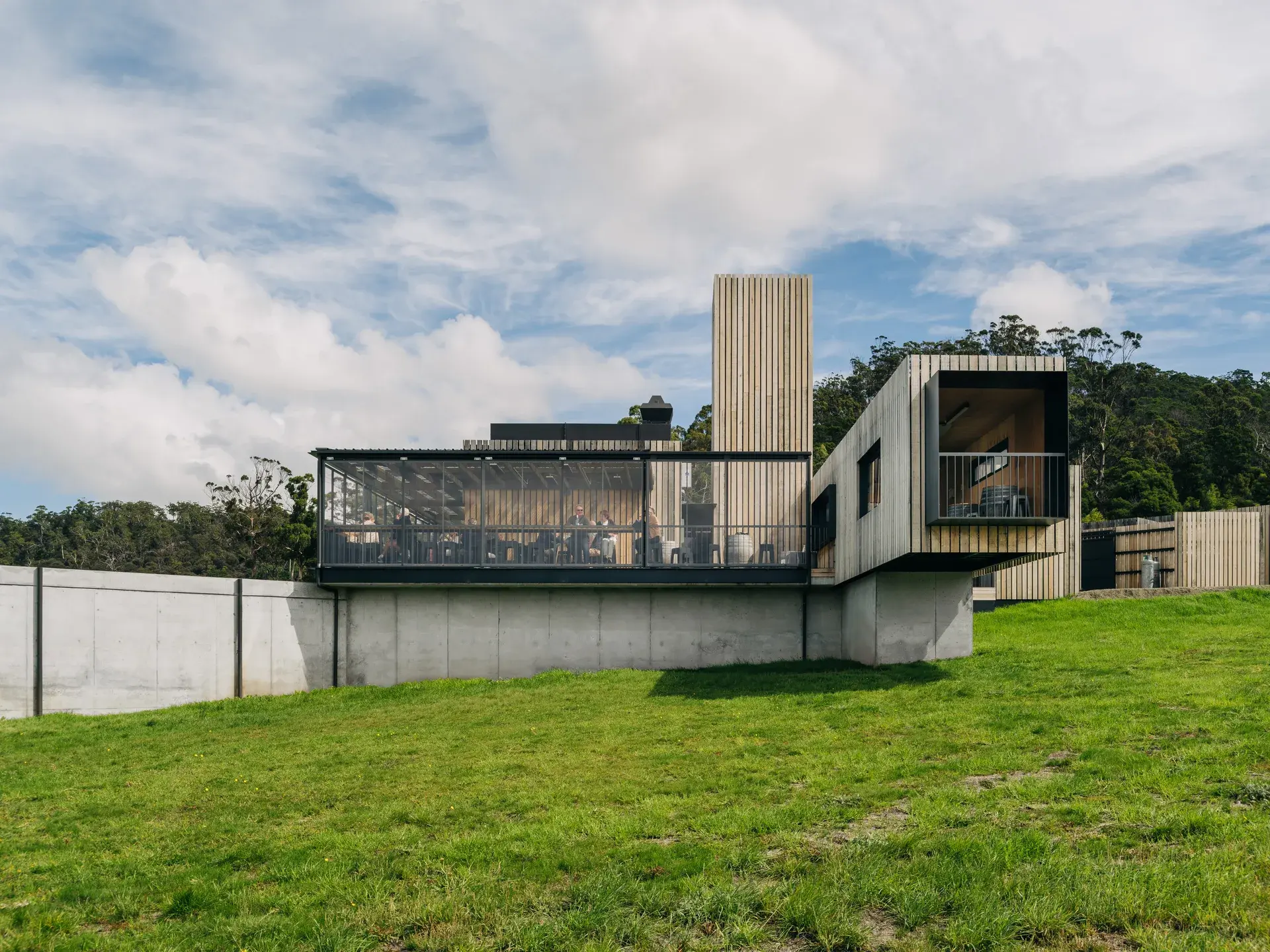 The extension with the original Devil's Corner lookout tower in the background.