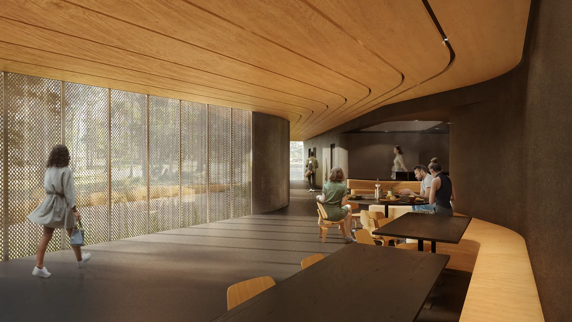 Rendered image of the interior of the proposed visitor centre.